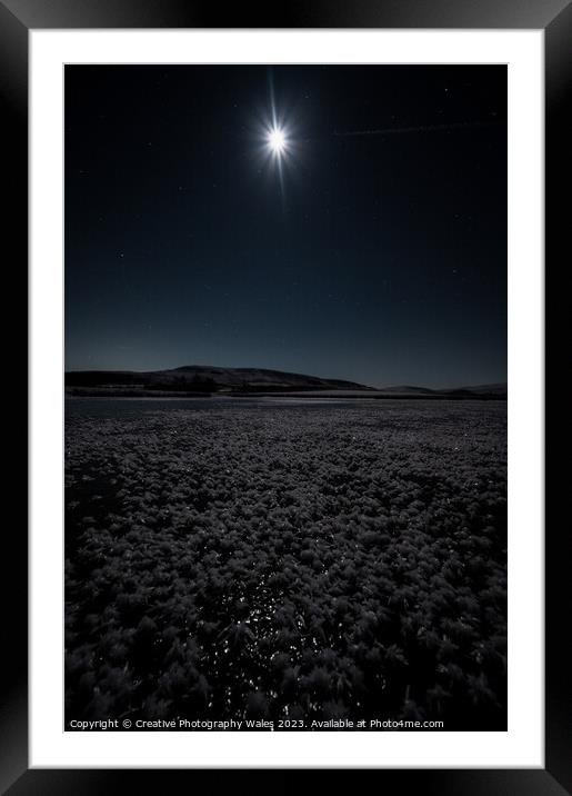 Mynydd Iltyd Frozen Landscape Night Sky Framed Mounted Print by Creative Photography Wales