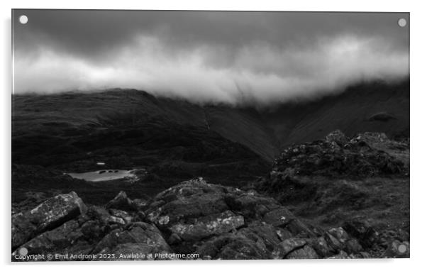 Moody weather in the Cumbrian Mountains Acrylic by Emil Andronic