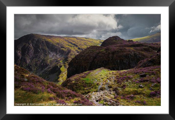 The way to Haystacks Framed Mounted Print by Emil Andronic