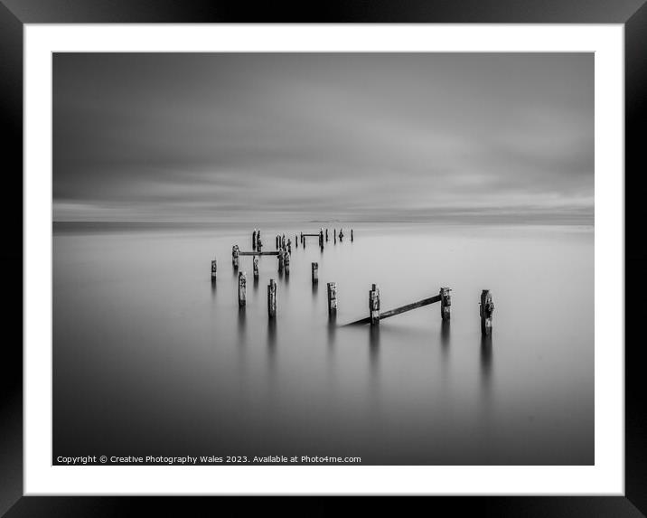 Swanage Pier in monochrome Jurassic Coast in Dorset Framed Mounted Print by Creative Photography Wales