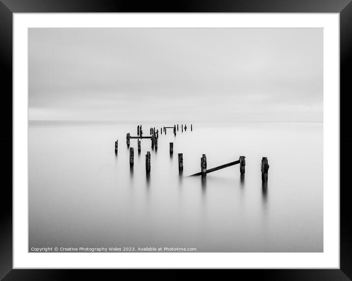 Swanage Pier in monochrome Jurassic Coast in Dorset Framed Mounted Print by Creative Photography Wales