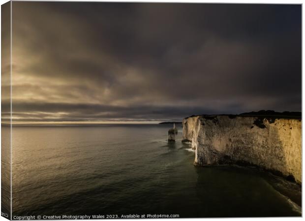 Old Harry Rocks, Jurassic Coast in Dorset Canvas Print by Creative Photography Wales