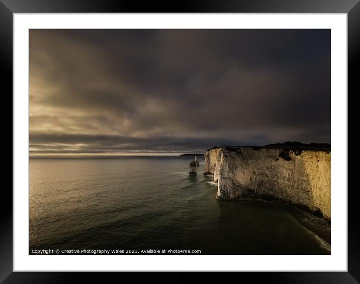 Old Harry Rocks, Jurassic Coast in Dorset Framed Mounted Print by Creative Photography Wales