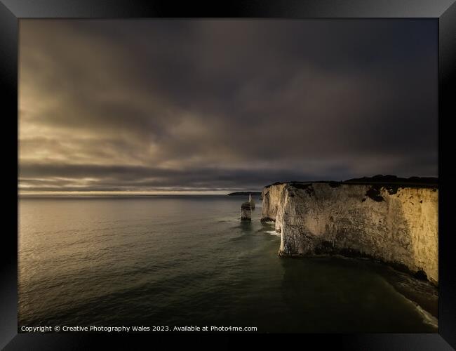 Old Harry Rocks, Jurassic Coast in Dorset Framed Print by Creative Photography Wales