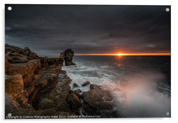 Pulpit Rock at Portland Bill on the Jurassic Coast  Acrylic by Creative Photography Wales
