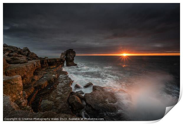 Pulpit Rock at Portland Bill on the Jurassic Coast  Print by Creative Photography Wales