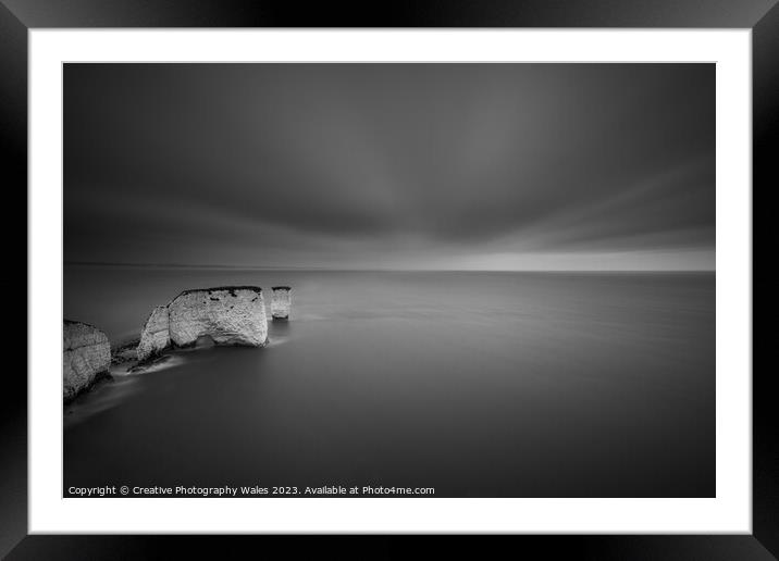 Old Harry Rocks on the Jurassic Coast  Framed Mounted Print by Creative Photography Wales