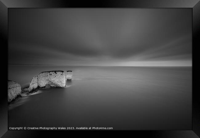 Old Harry Rocks on the Jurassic Coast  Framed Print by Creative Photography Wales