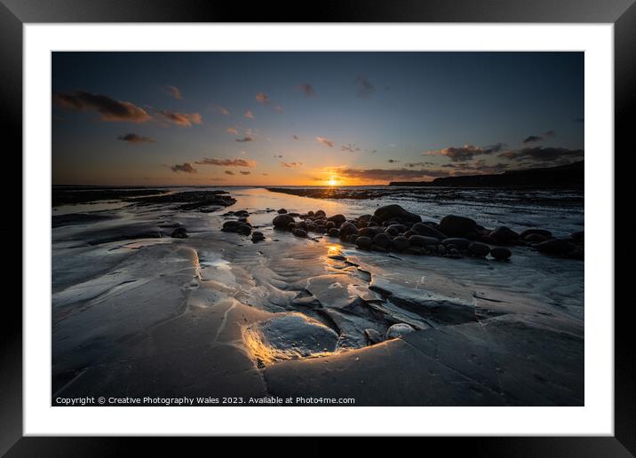 Kimmeridge Bay sunset Framed Mounted Print by Creative Photography Wales