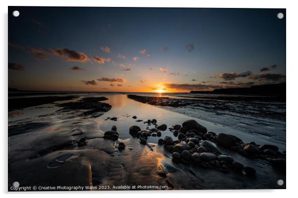 Kimmeridge Bay sunset Acrylic by Creative Photography Wales