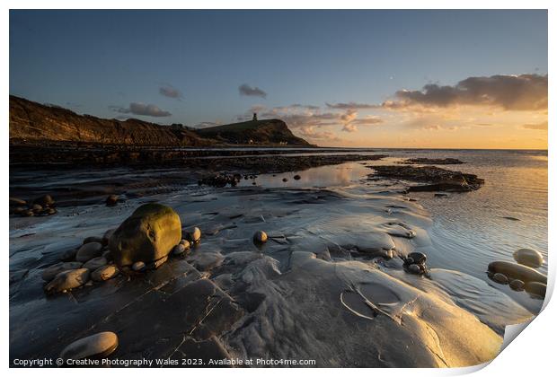 Kimmeridge Bay sunset Print by Creative Photography Wales