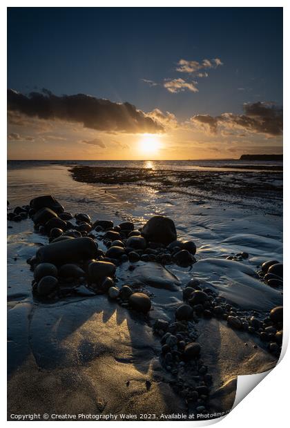 Kimmeridge Bay sunset Print by Creative Photography Wales