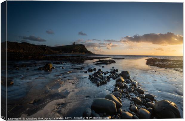 Kimmeridge Bay sunset Canvas Print by Creative Photography Wales