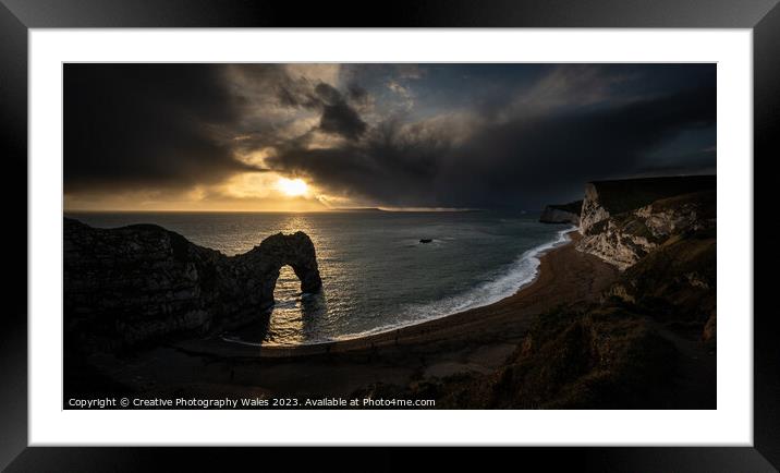 Durdle Door, Jurassic Coast in Dorset Framed Mounted Print by Creative Photography Wales