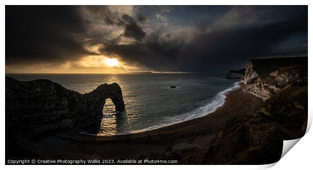 Durdle Door, Jurassic Coast in Dorset Print by Creative Photography Wales