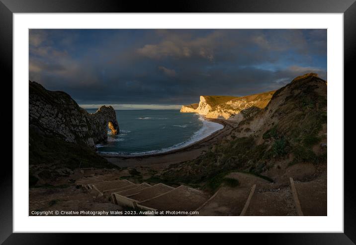 Durdle Door, Jurassic Coast in Dorset Framed Mounted Print by Creative Photography Wales