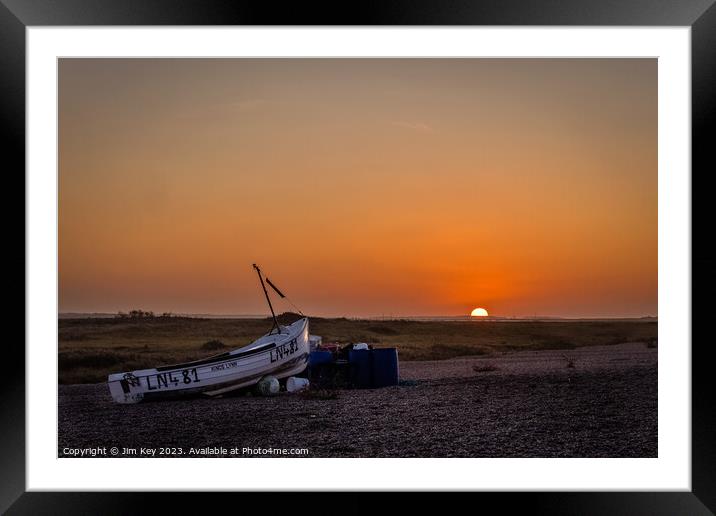 Sunset Cley Beach Norfolk  Framed Mounted Print by Jim Key