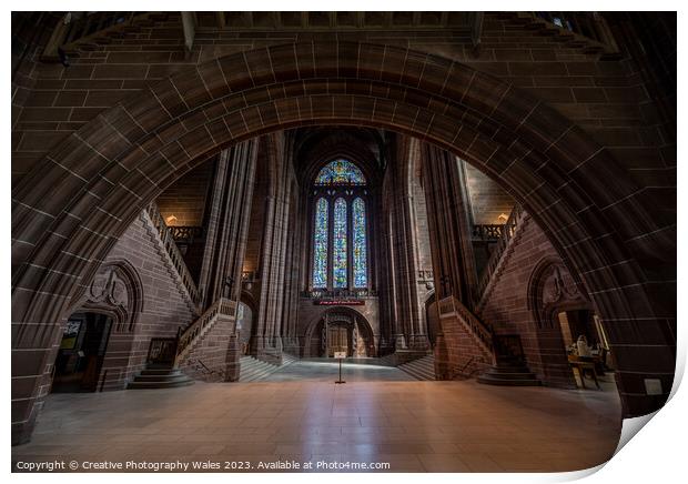 Liverpool Cathedral, Liverpool City images Print by Creative Photography Wales