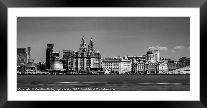 Liverpool City Panorama Framed Mounted Print by Creative Photography Wales