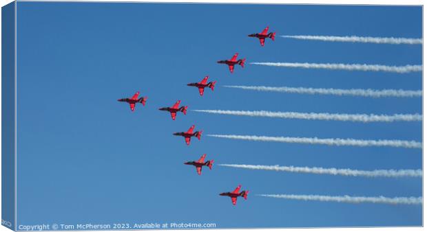 'Spectacular Red Arrows Formation Flight' Canvas Print by Tom McPherson