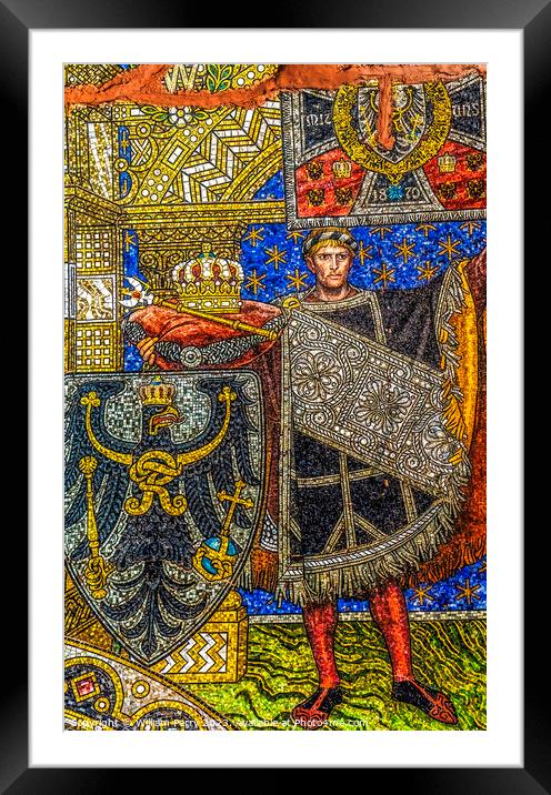 Knight Mosaic Kaiser Wilhelm Memorial Church Berlin Germany Framed Mounted Print by William Perry