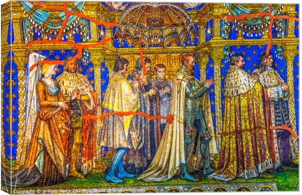 Emperor Family Mosaic Kaiser Wilhelm Church Berlin Germany Canvas Print by William Perry