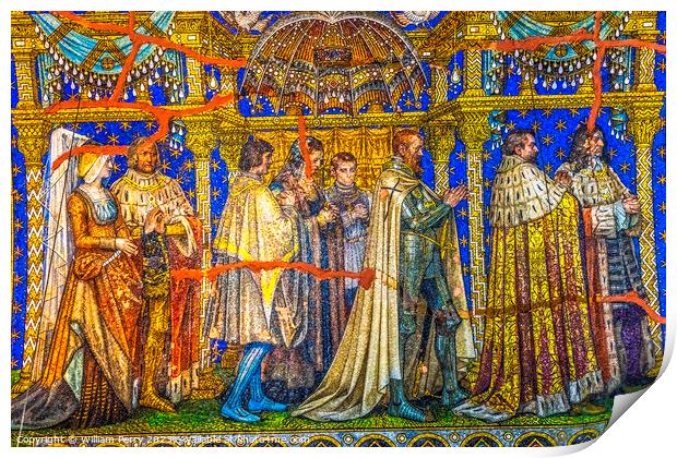 Emperor Family Mosaic Kaiser Wilhelm Church Berlin Germany Print by William Perry