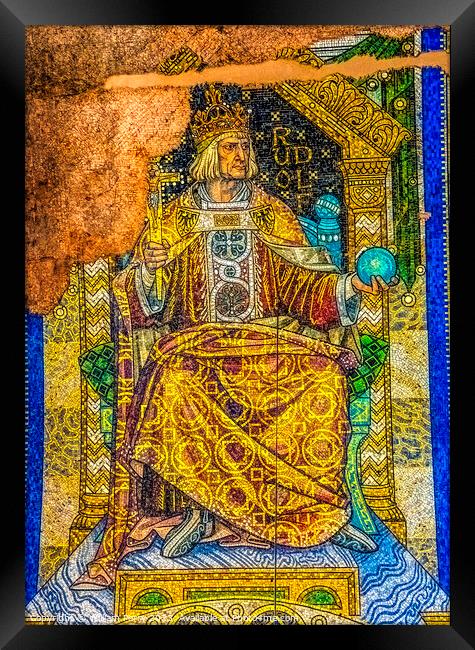Emperor Mosaic Kaiser Wilhelm Memorial Church Berlin Germany Framed Print by William Perry