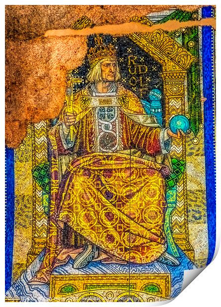 Emperor Mosaic Kaiser Wilhelm Memorial Church Berlin Germany Print by William Perry