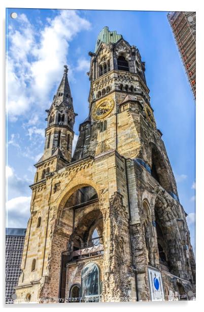 Kaiser Wilhelm Memorial Church Berlin Germany Acrylic by William Perry