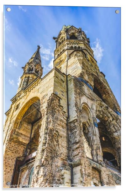 Kaiser Wilhelm Memorial Church Berlin Germany Acrylic by William Perry