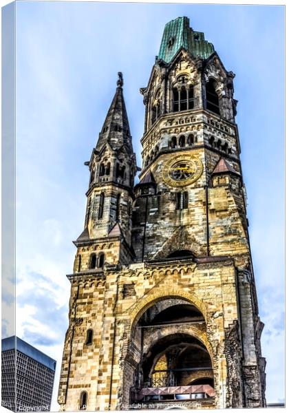 Kaiser Wilhelm Memorial Church Berlin Germany Canvas Print by William Perry