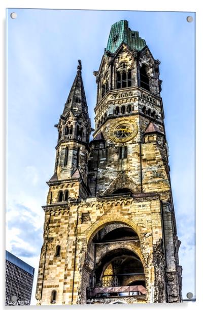 Kaiser Wilhelm Memorial Church Berlin Germany Acrylic by William Perry
