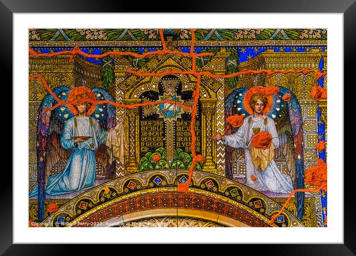 Angels Mosaic Kaiser Wilhelm Memorial Church Berlin Germany Framed Mounted Print by William Perry