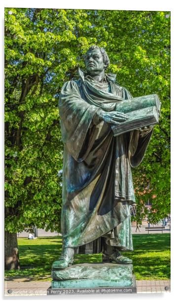 Martin Luther Statue Berlin Germany Acrylic by William Perry