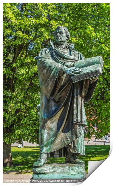 Martin Luther Statue Berlin Germany Print by William Perry