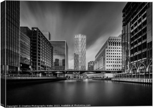 Canary Wharf, London Canvas Print by Creative Photography Wales