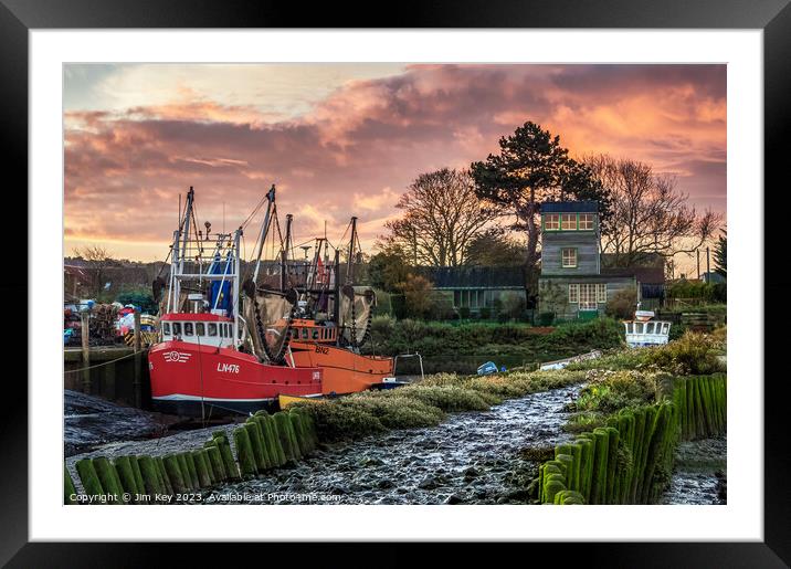 Sunrise Brancaster Staithe Norfolk   Framed Mounted Print by Jim Key