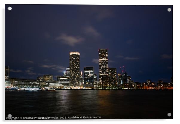 Canary Wharf, London Acrylic by Creative Photography Wales