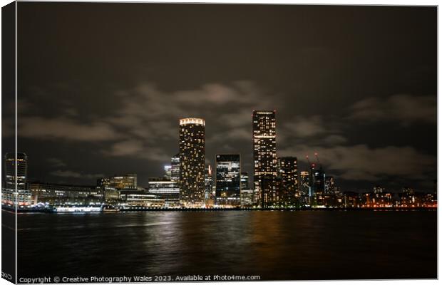 Canary Wharf, London Canvas Print by Creative Photography Wales