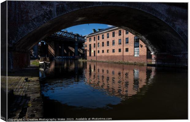 Castlefields Reflection, Manchester Canvas Print by Creative Photography Wales
