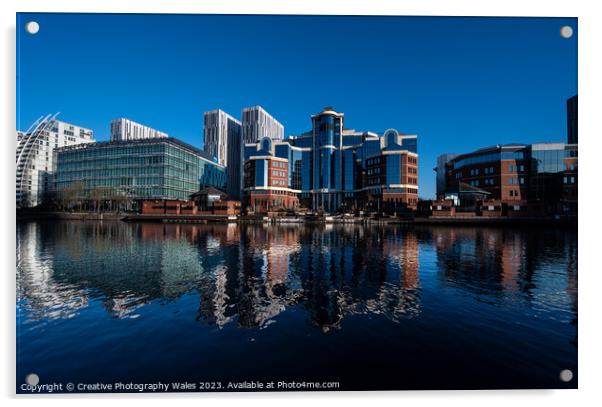 Salford Quays Manchester Acrylic by Creative Photography Wales