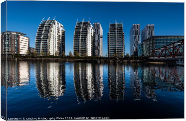 Salford Quays Manchester Canvas Print by Creative Photography Wales