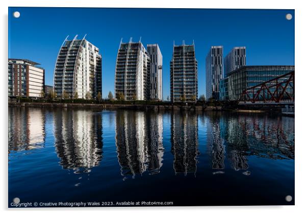 Salford Quays Manchester Acrylic by Creative Photography Wales