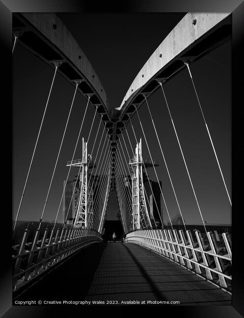 Salford Quays Lift Bridge, Manchester Framed Print by Creative Photography Wales