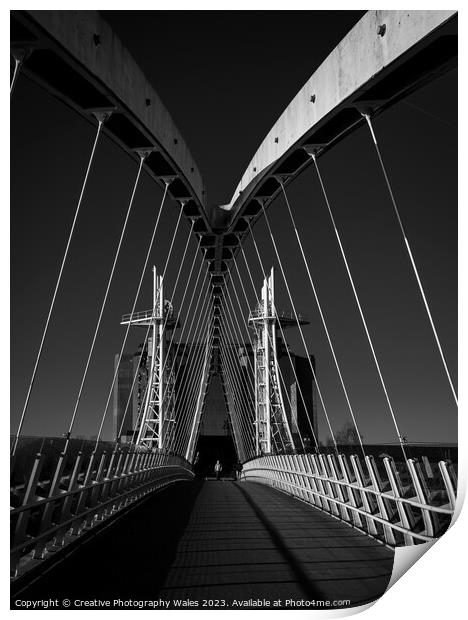 Salford Quays Lift Bridge, Manchester Print by Creative Photography Wales