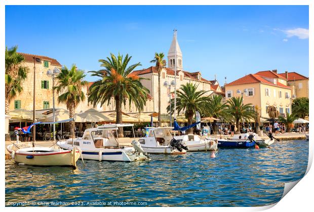 Supetar harbour  on the island of Brac in Croatia in afternoon s Print by Chris Warham