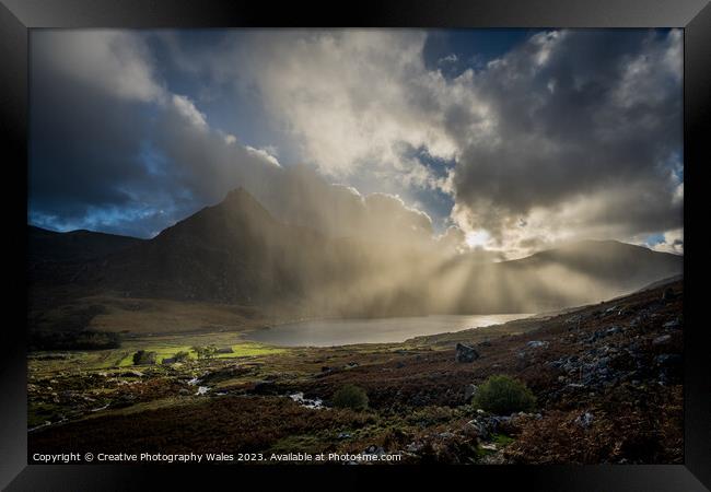 Tryfan Light Framed Print by Creative Photography Wales