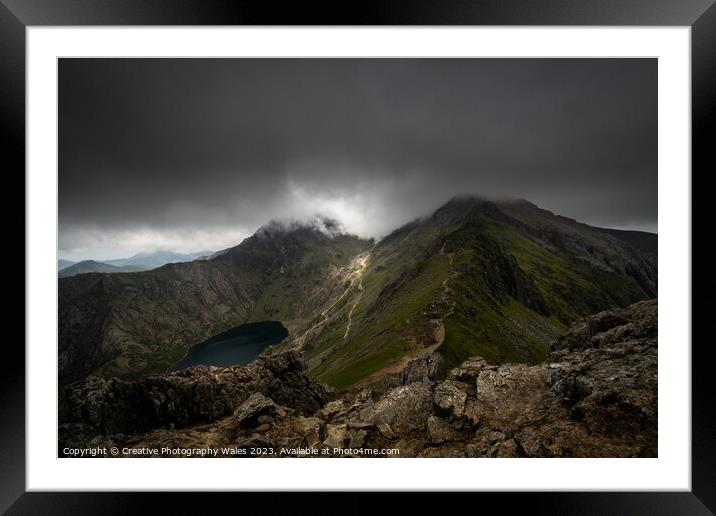 Crib Goch view, Snowdonia Framed Mounted Print by Creative Photography Wales