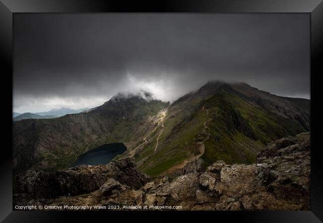 Crib Goch view, Snowdonia Framed Print by Creative Photography Wales